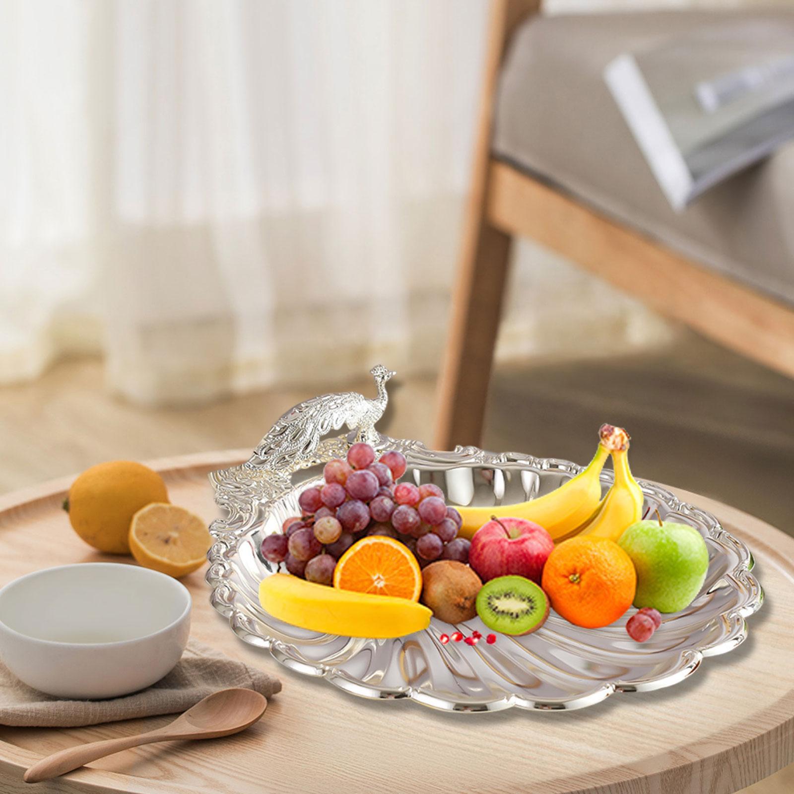 Snacks Food Gift Baskets - 高級金属製フルーツトレイ、広々とした収納ボウル、ギフト、スナック、パン、食器、キッチンカウンター用