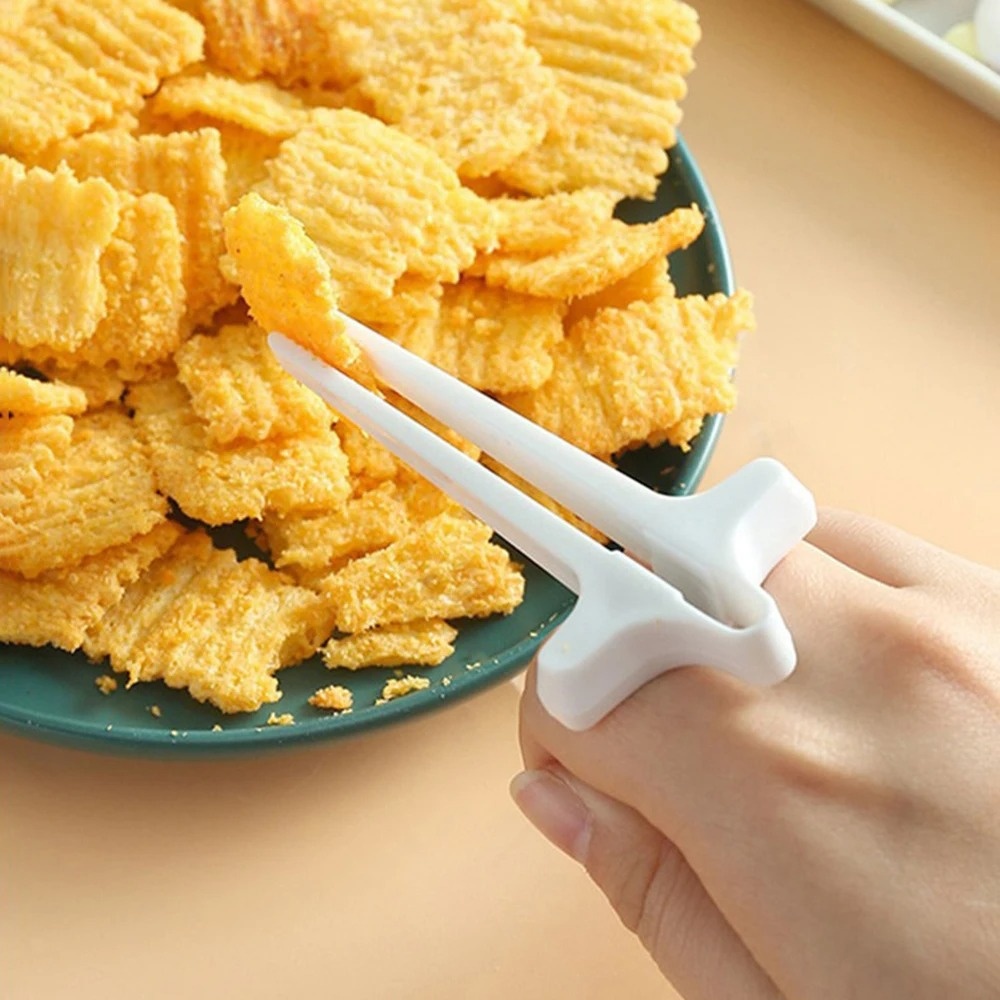 Food Snacks To Eat - 再利用可能なレイジーフィンガー補助箸クリップオンスナックフードホルダー衛生的な食事ツール便利な箸キッチン箸
