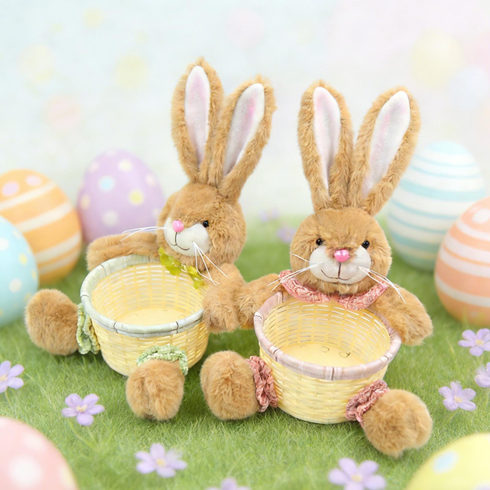 Snacks Food Gift Baskets - イースターバニーバスケット ウサギ型容器 かわいいお菓子入れ キャンディホルダー ギフト トリートバスケット