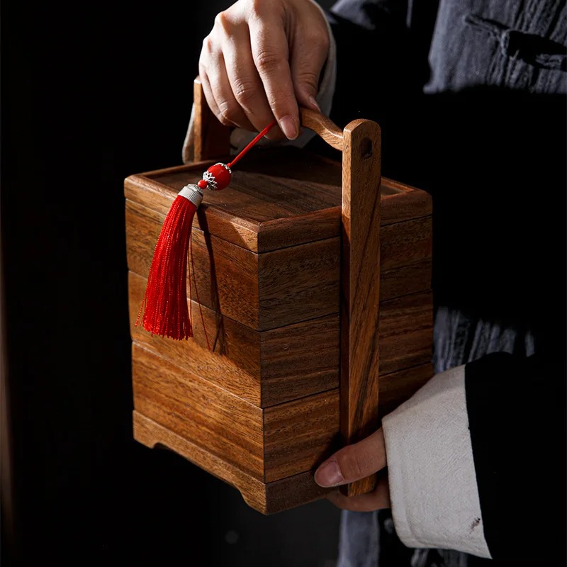 Snacks Food Gift Baskets - 和風ミニマリストフードボックス多層積み重ねスナックトレイ結婚祝い収納ボックス絶妙な重ね茶点ボックス