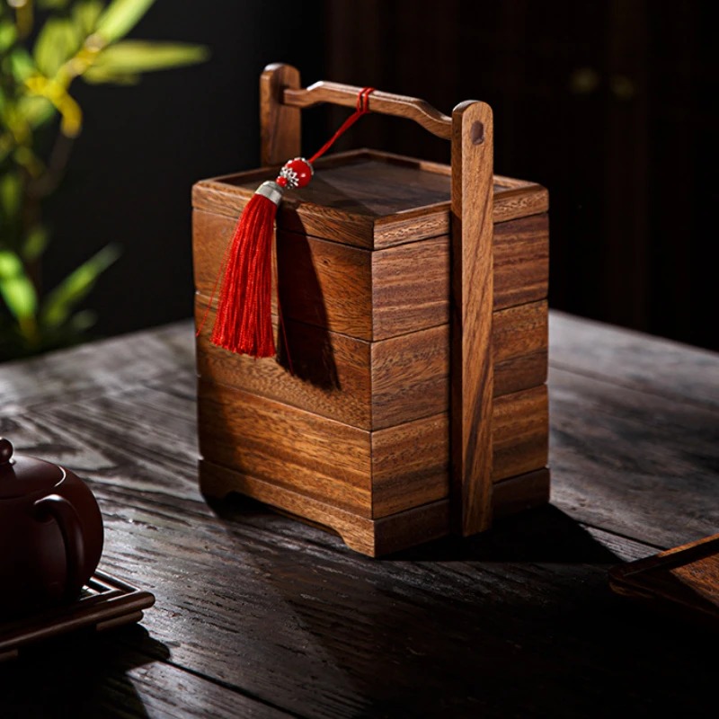 Snacks Food Gift Baskets - 和風ミニマリストフードボックス多層スタッキングスナックトレイ結婚祝い収納ボックス絶妙なレイヤードティーディムサムボックス