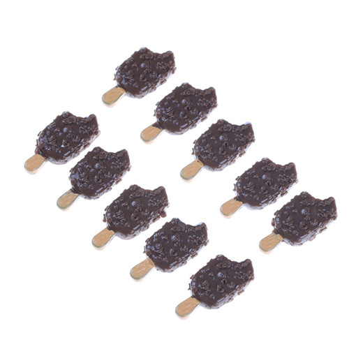 Food Grocery Snacks - 5個入りミニチョコレートアイスキャンディーモデル、ドールハウスキッチンの家の装飾用ミニチュアフード