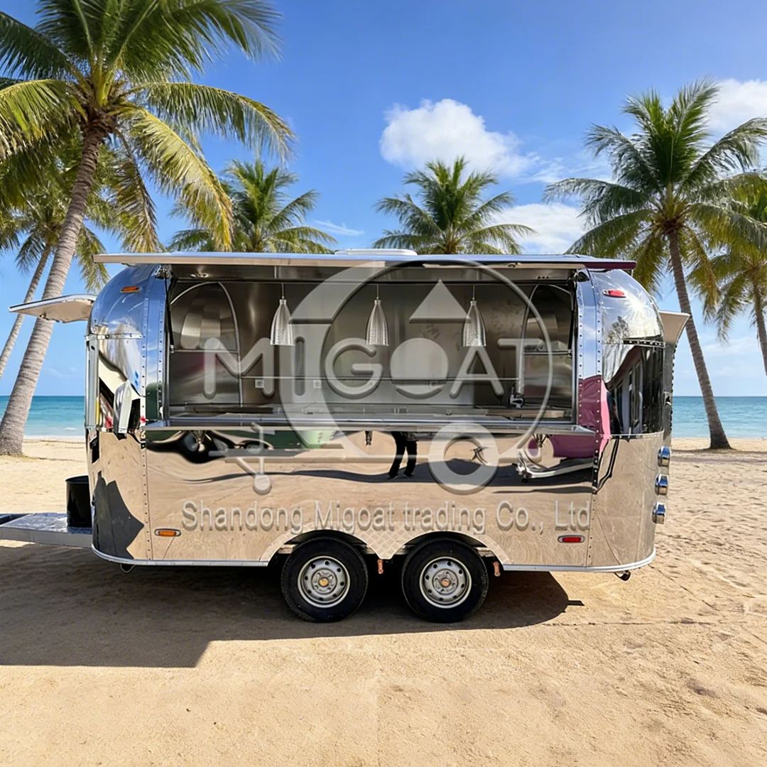 Food Snacks To Sell - ステンレス製ポータブル牽引式フードカート屋外モバイルスナック販売カート手押し車スタイルトレーラー（ビジネス用）