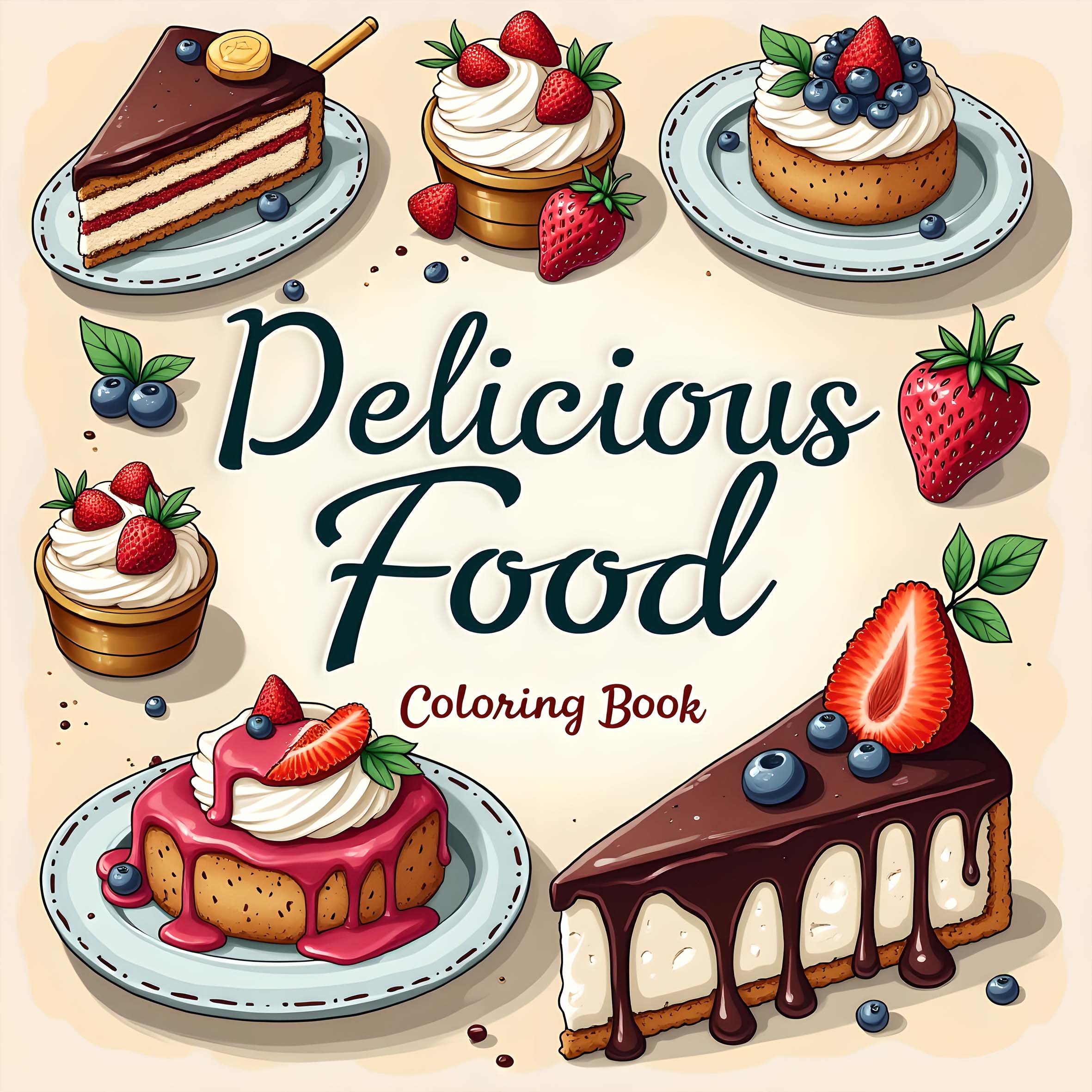 Food Snacks Coloring Book - 1pc フードスタイルアート塗り絵ブックオリジナル 24 ページ印刷塗り絵ブックギフトホリデー落書き大人の絵本