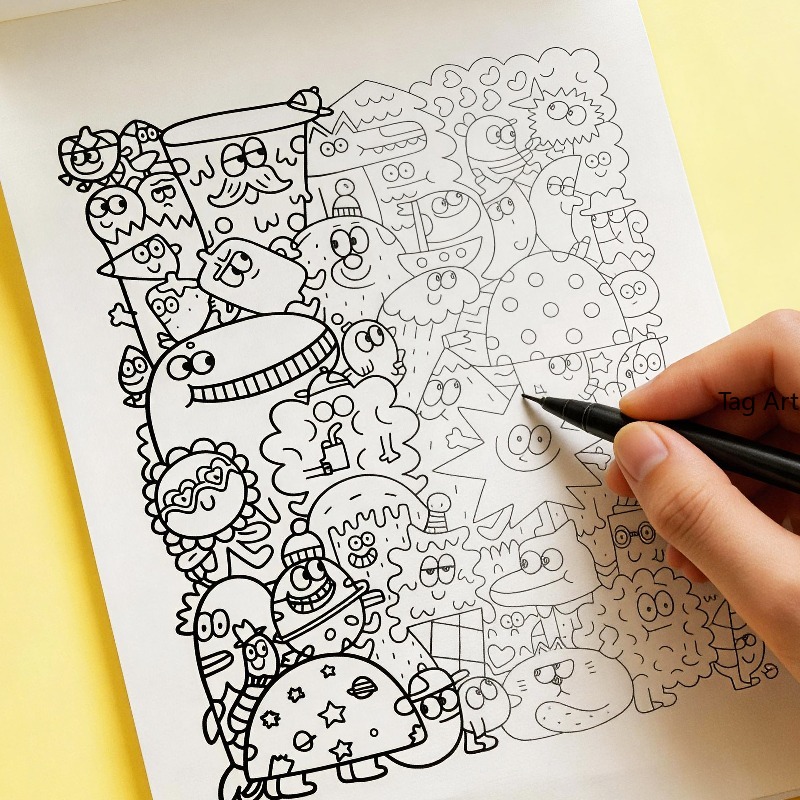 不安解消ハンド絵本、コピー線画アルバム、恐竜/モンスター/食 - Food Snacks Coloring Book のレビューと価格