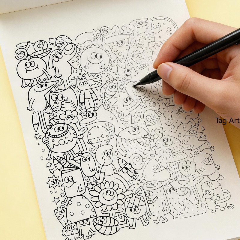 不安解消ハンド絵本、コピー線画アルバム、恐竜/モンスター/食 - Food Snacks Coloring Book のレビューと価格