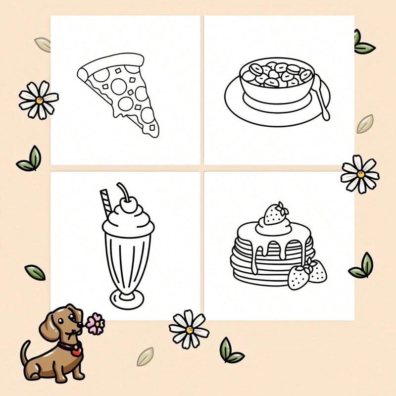 新しい食べ物とスナックをテーマにした塗り絵、大人向けの落書き - Food Snacks Coloring Book のレビューと価格