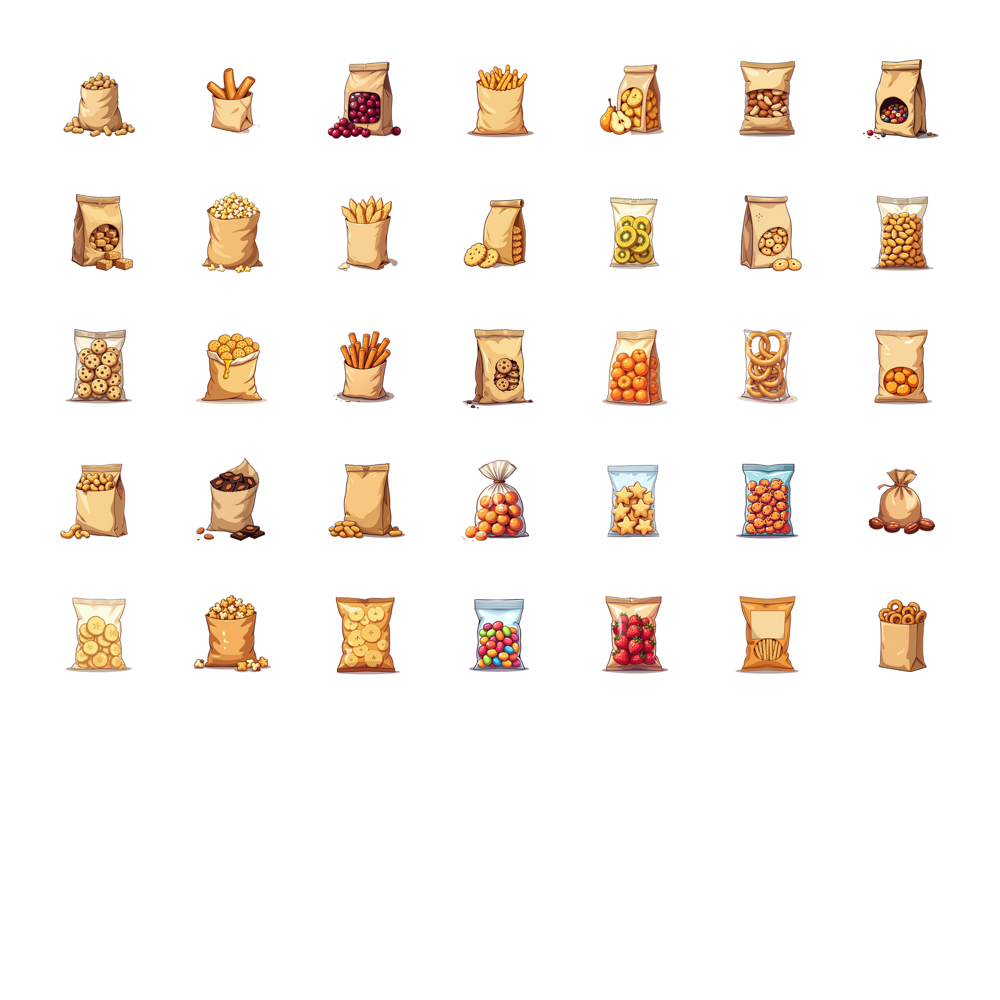 35 個-100 個デカールカリカリスナックステッカージャン - Food Snacks Label のレビューと価格