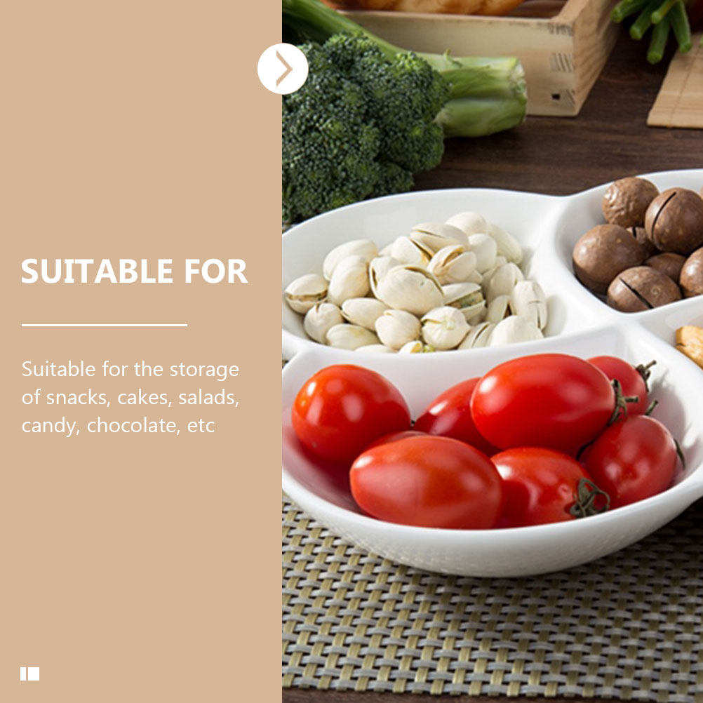 セラミック製フードプレート 4区画 多目的サービングトレイ  - Food Snacks Company のレビューと価格