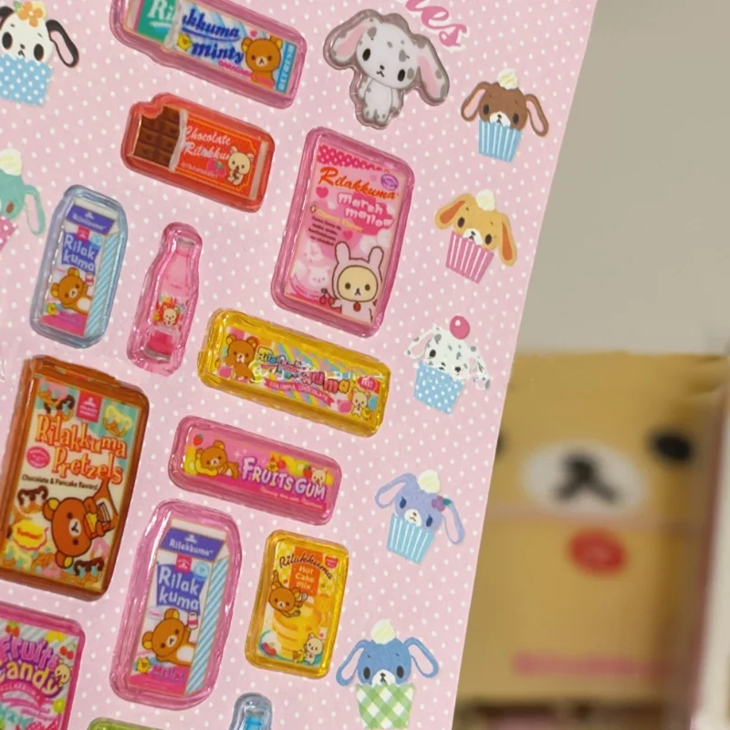 新しい漫画リラックマ食品シリーズ厚みのあるバブルステッカー創 - Food Grocery Snacks のレビューと価格