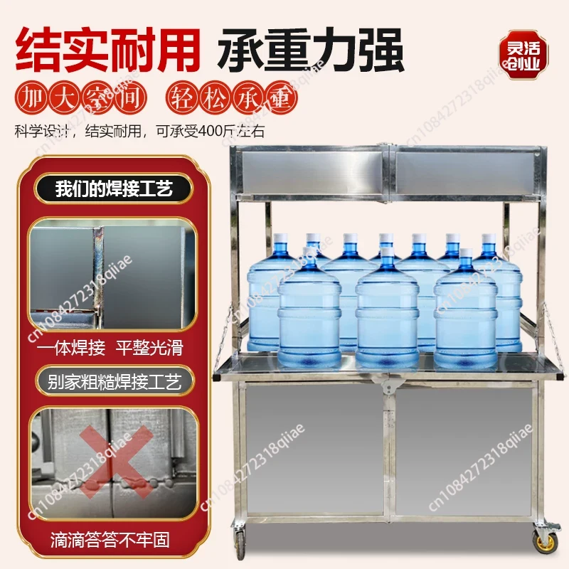 商業用ポータブル折りたたみ式屋台食料品販売カート（車輪付き） - Food Grocery Snacks のレビューと価格