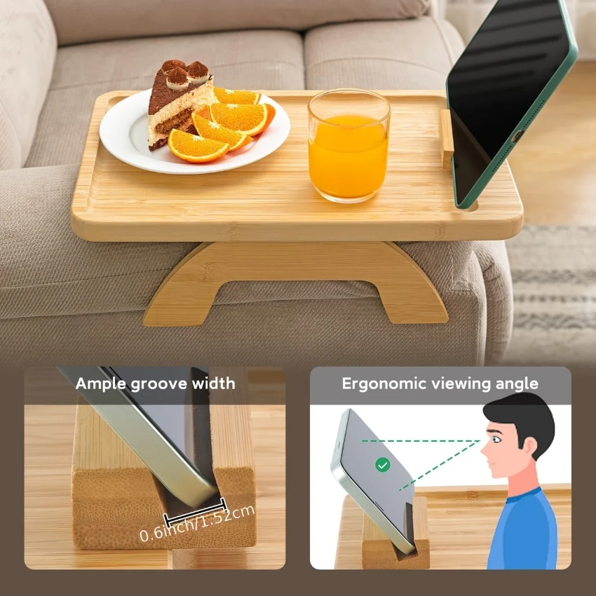 木製折りたたみ式トレイ、360度回転可能な怠惰なソファトレイ - Food Snacks To Eat のレビューと価格