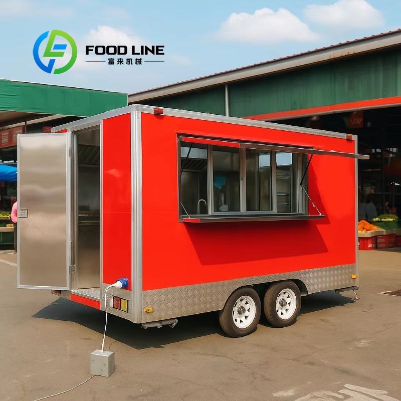 カスタマイズモバイルキッチン屋外スクエアフードトレーラーフル - Fast Food With Snacks のレビューと価格