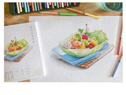 色鉛筆描画ブック32クラシックおいしい食品鉛筆絵画テキスト学 - Food Snacks Coloring Book のレビューと価格