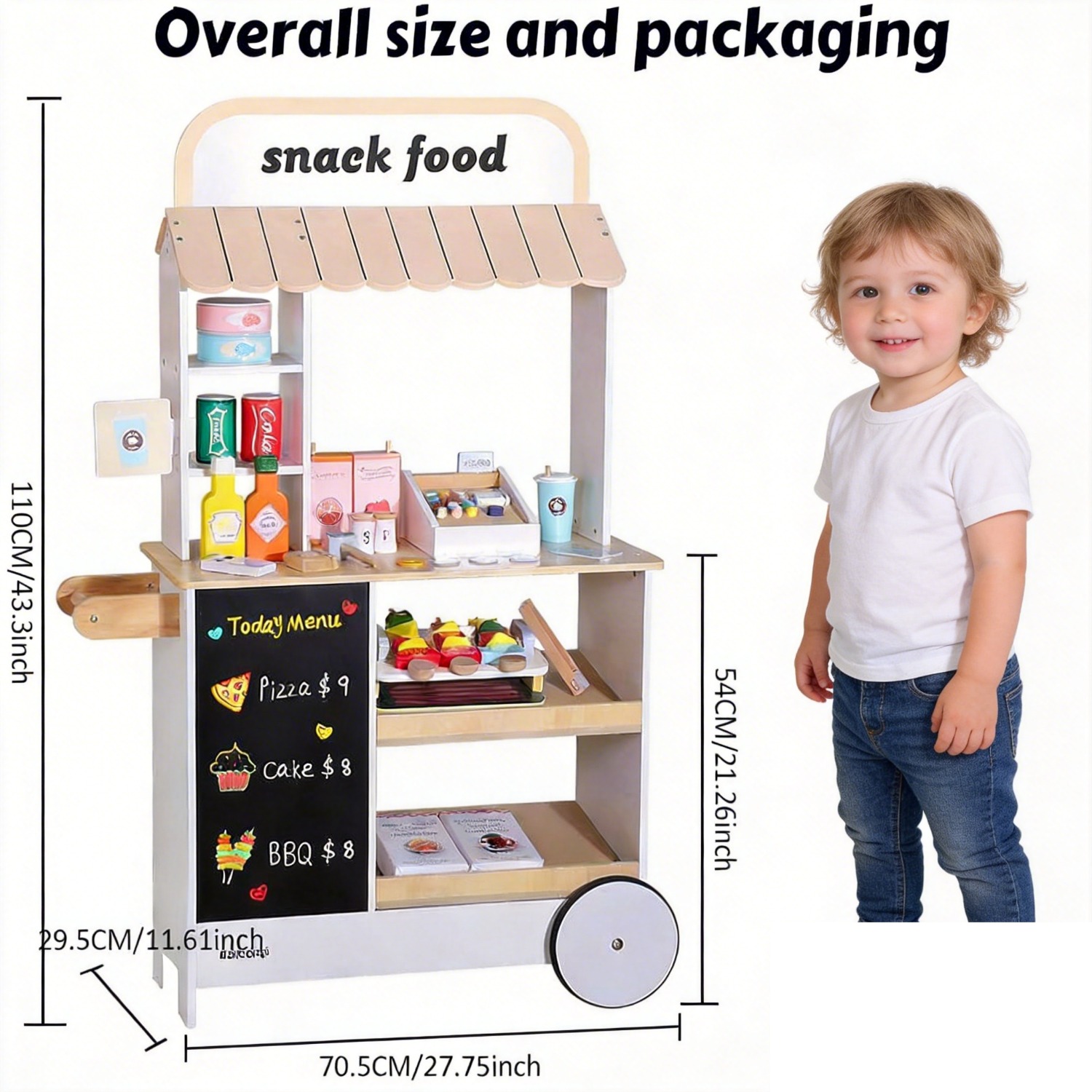 木製スナックショッププレイセット キッズごっこ遊びおもちゃ  - Food Grocery Snacks のレビューと価格