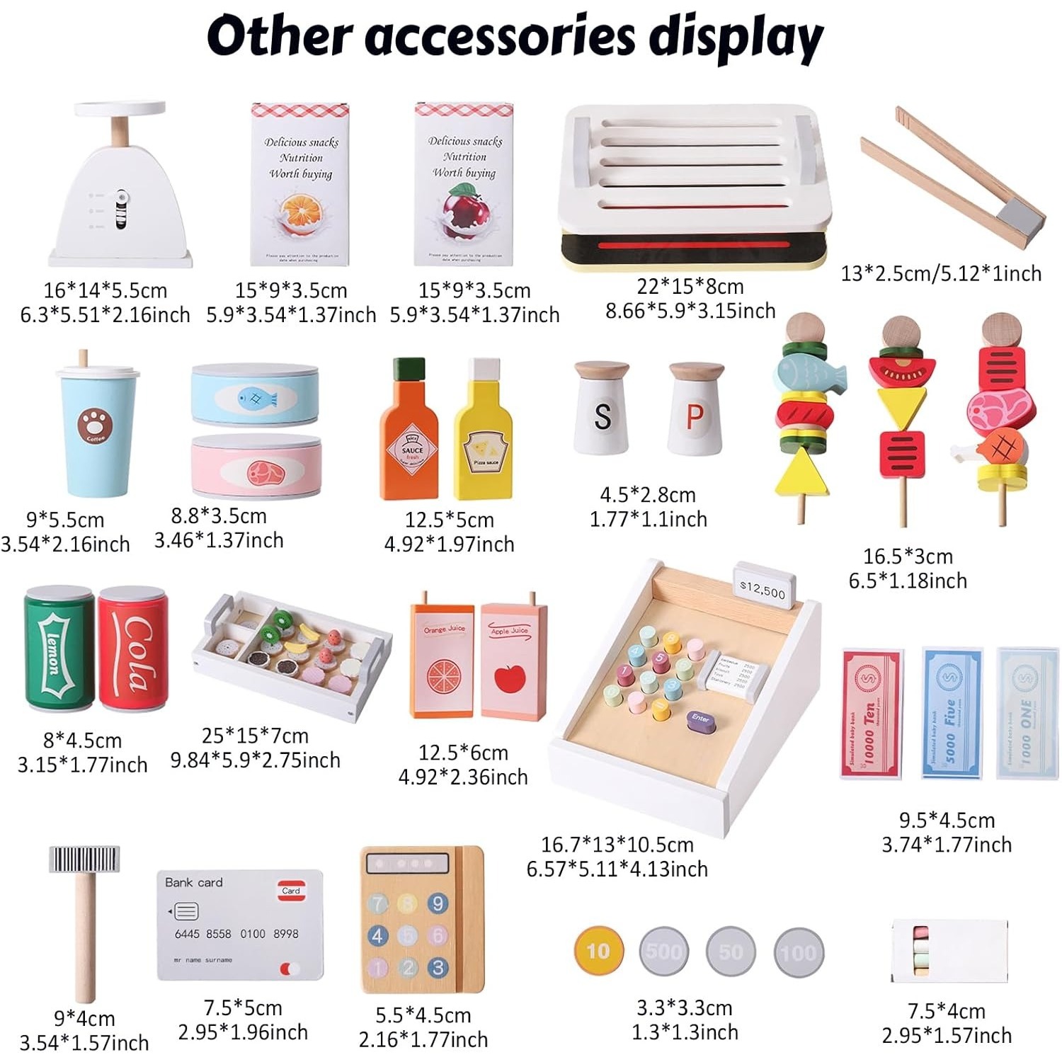 木製スナックショッププレイセット キッズごっこ遊びおもちゃ  - Food Grocery Snacks のレビューと価格