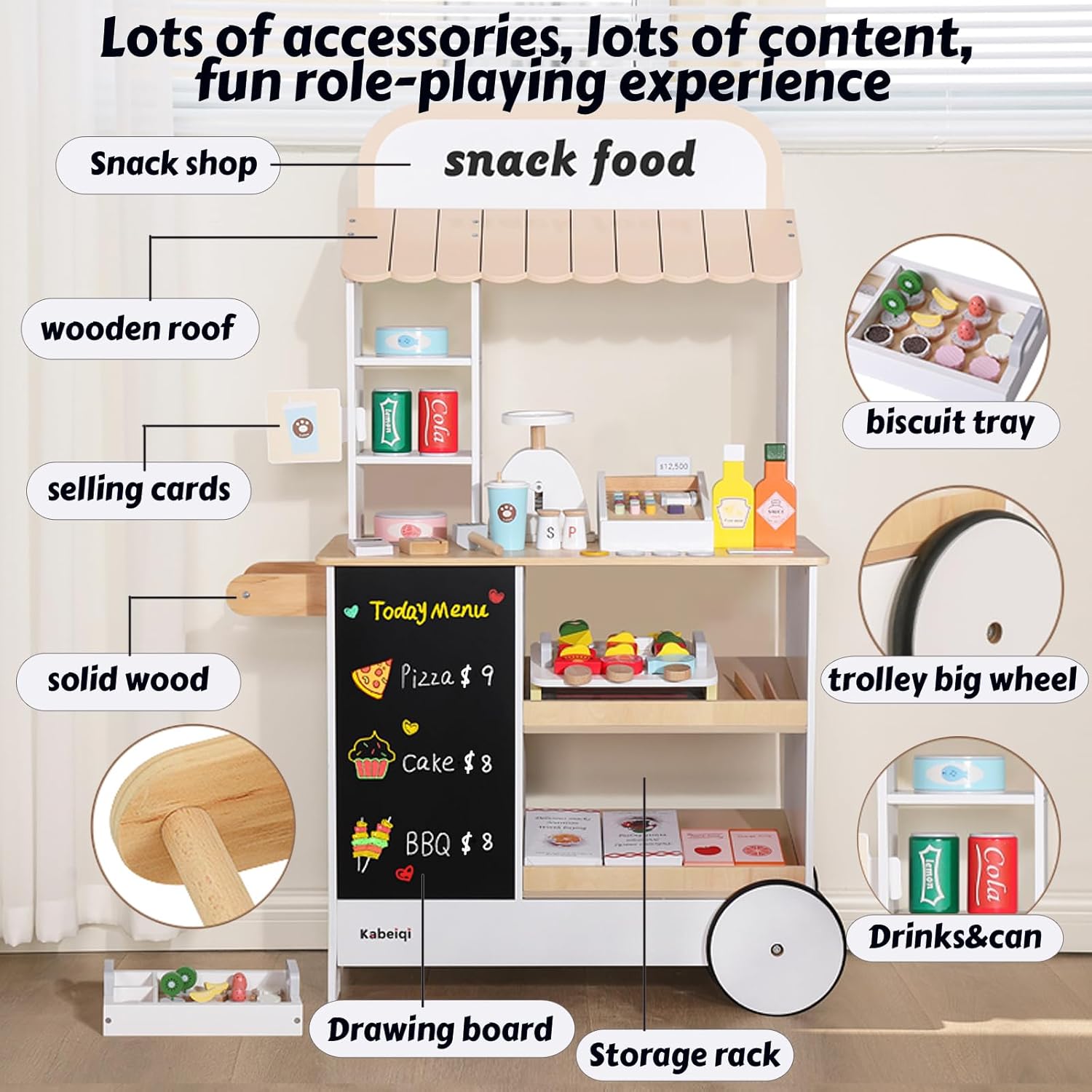 木製スナックショッププレイセット キッズごっこ遊びおもちゃ  - Food Grocery Snacks のレビューと価格