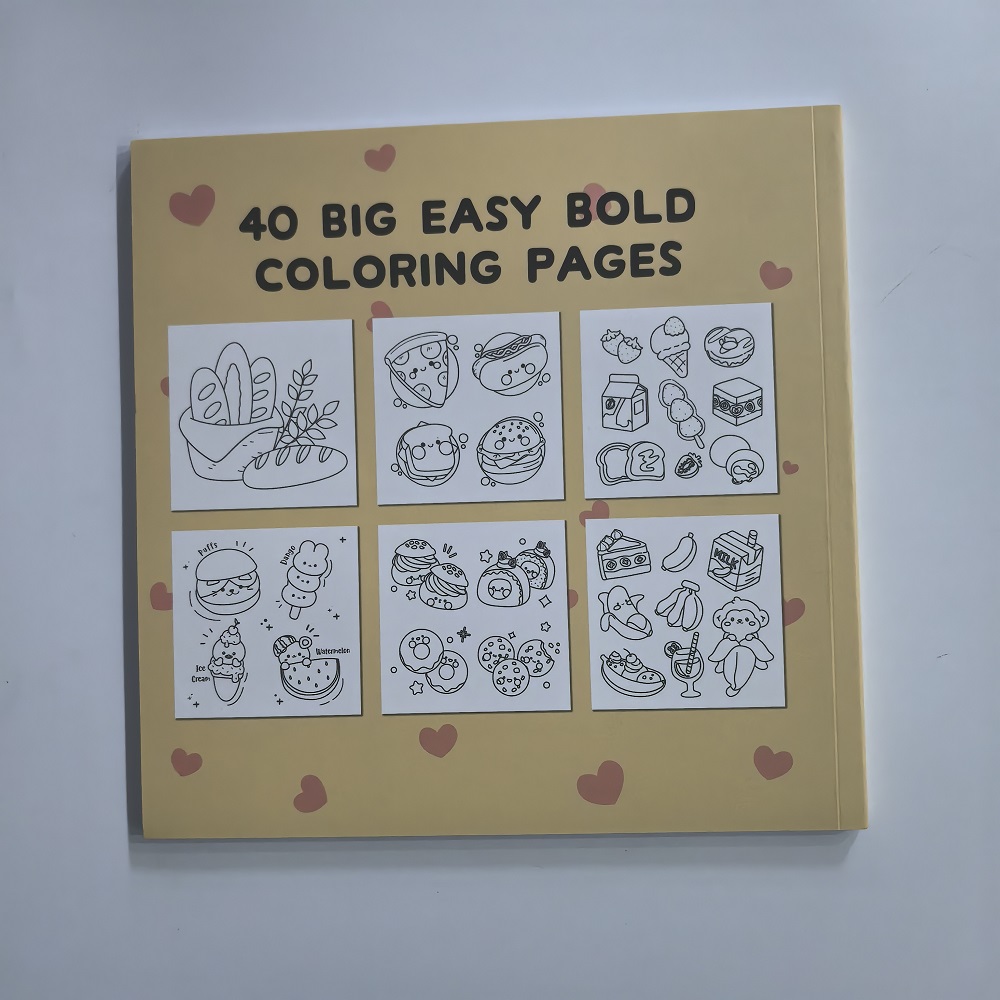 食品、飲み物、お菓子 大人向けの簡単な大胆な塗り絵 かわいい - Food Snacks Coloring Book のレビューと価格