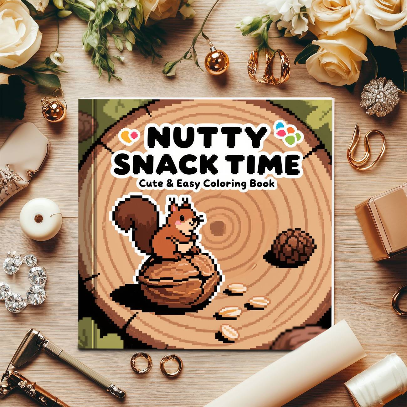 ナッツスナックタイムぬりえブック かわいいリス ナッツフード - Food Snacks Coloring Book のレビューと価格