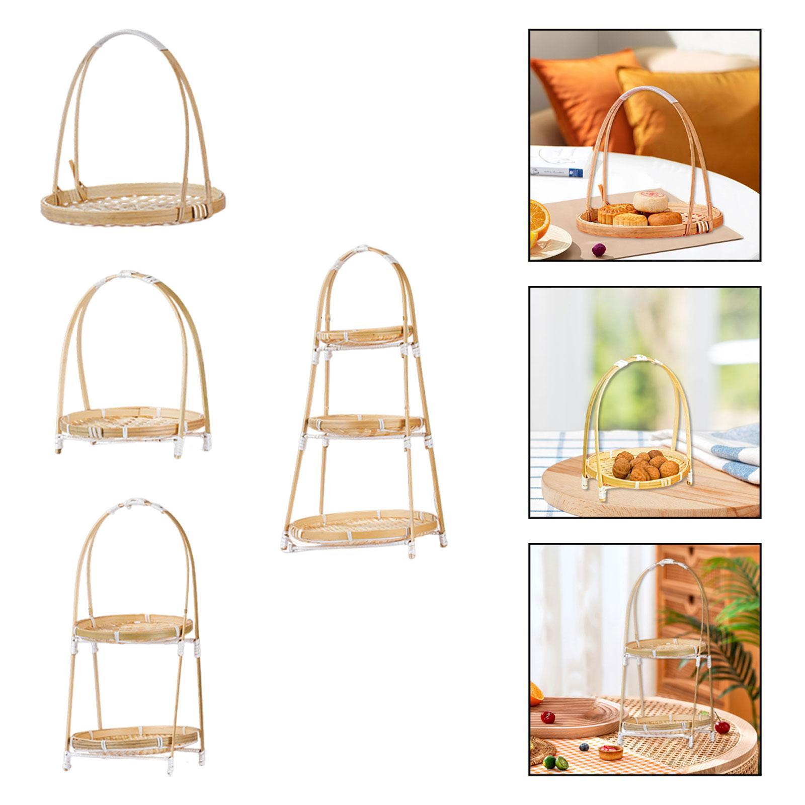 竹製スナックオーガナイザー多目的ディスプレイトレイ、ハンドル - Snacks Food Gift Baskets のレビューと価格