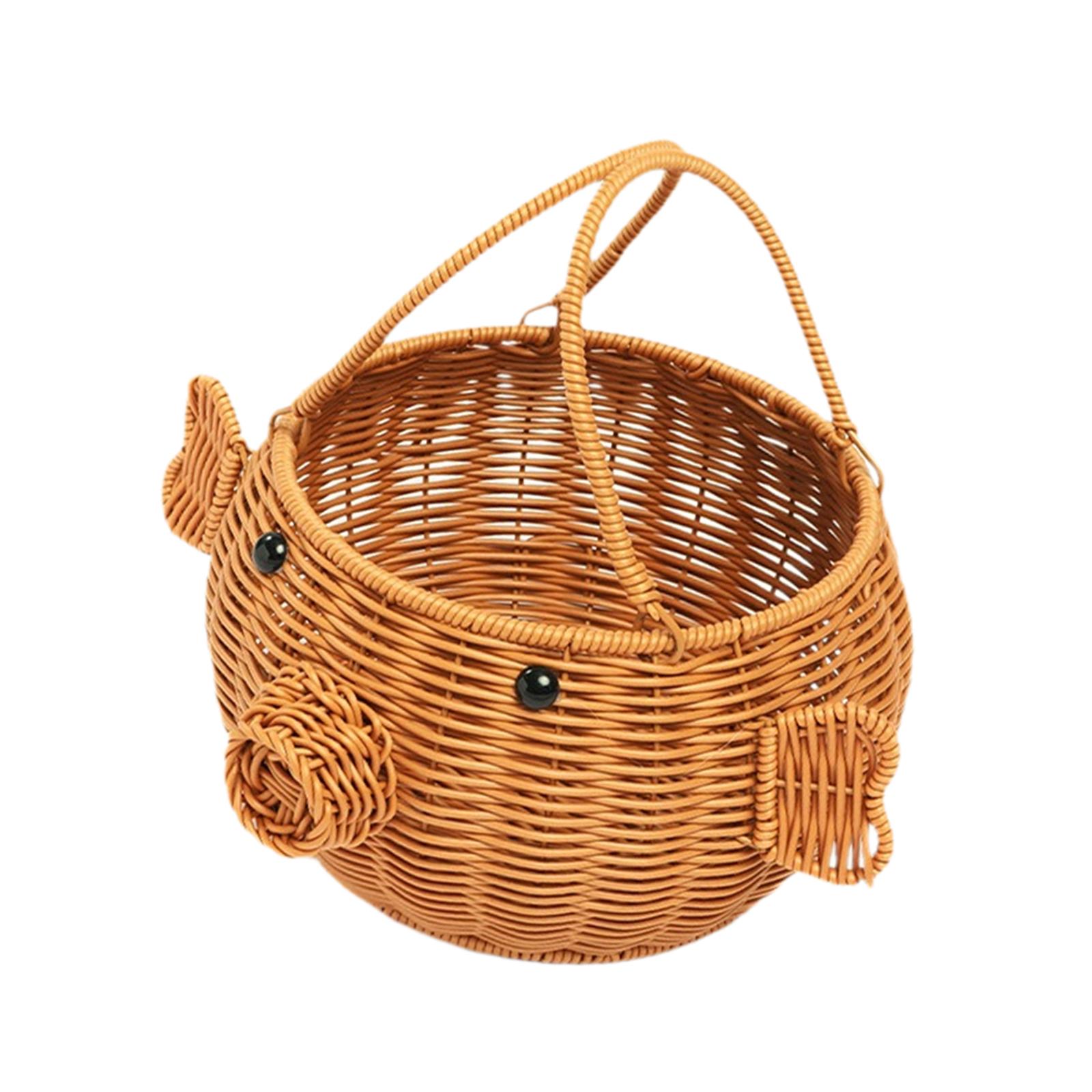 豚の形をした収納バスケット手編みフラワーバスケット装飾ポータ - Snacks Food Gift Baskets のレビューと価格