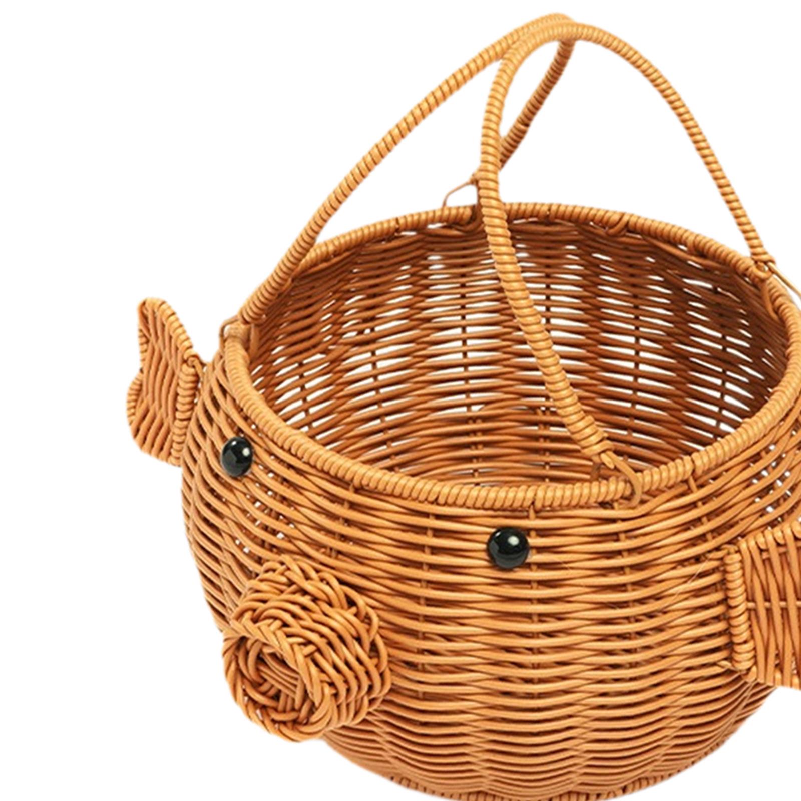 豚の形をした収納バスケット手編みフラワーバスケット装飾ポータ - Snacks Food Gift Baskets のレビューと価格