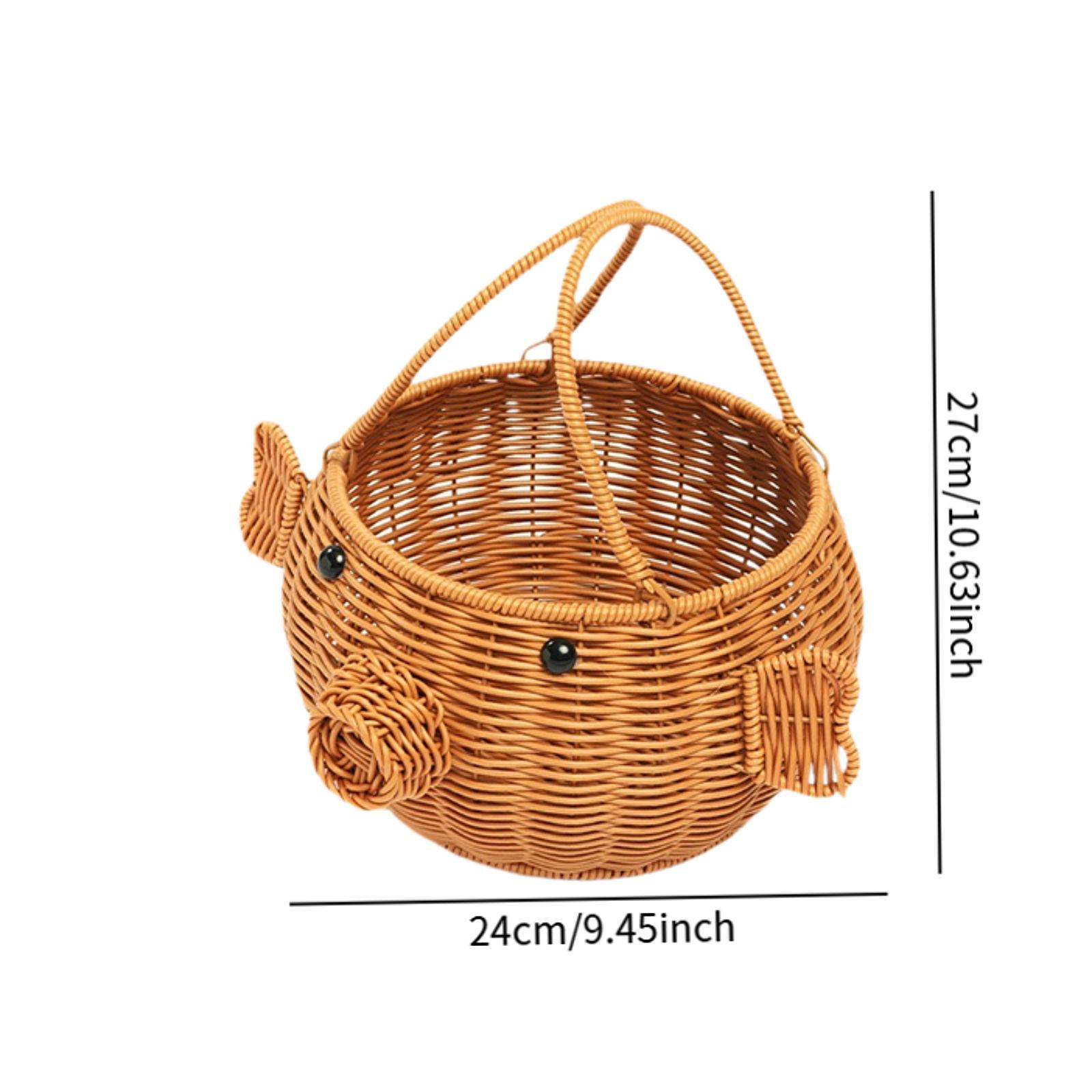 豚の形をした収納バスケット手編みフラワーバスケット装飾ポータ - Snacks Food Gift Baskets のレビューと価格