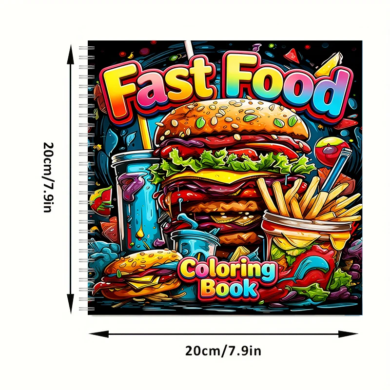 大人向けのファーストフード塗り絵ブック、かわいい描画ページ、 - Food Snacks Coloring Book のレビューと価格