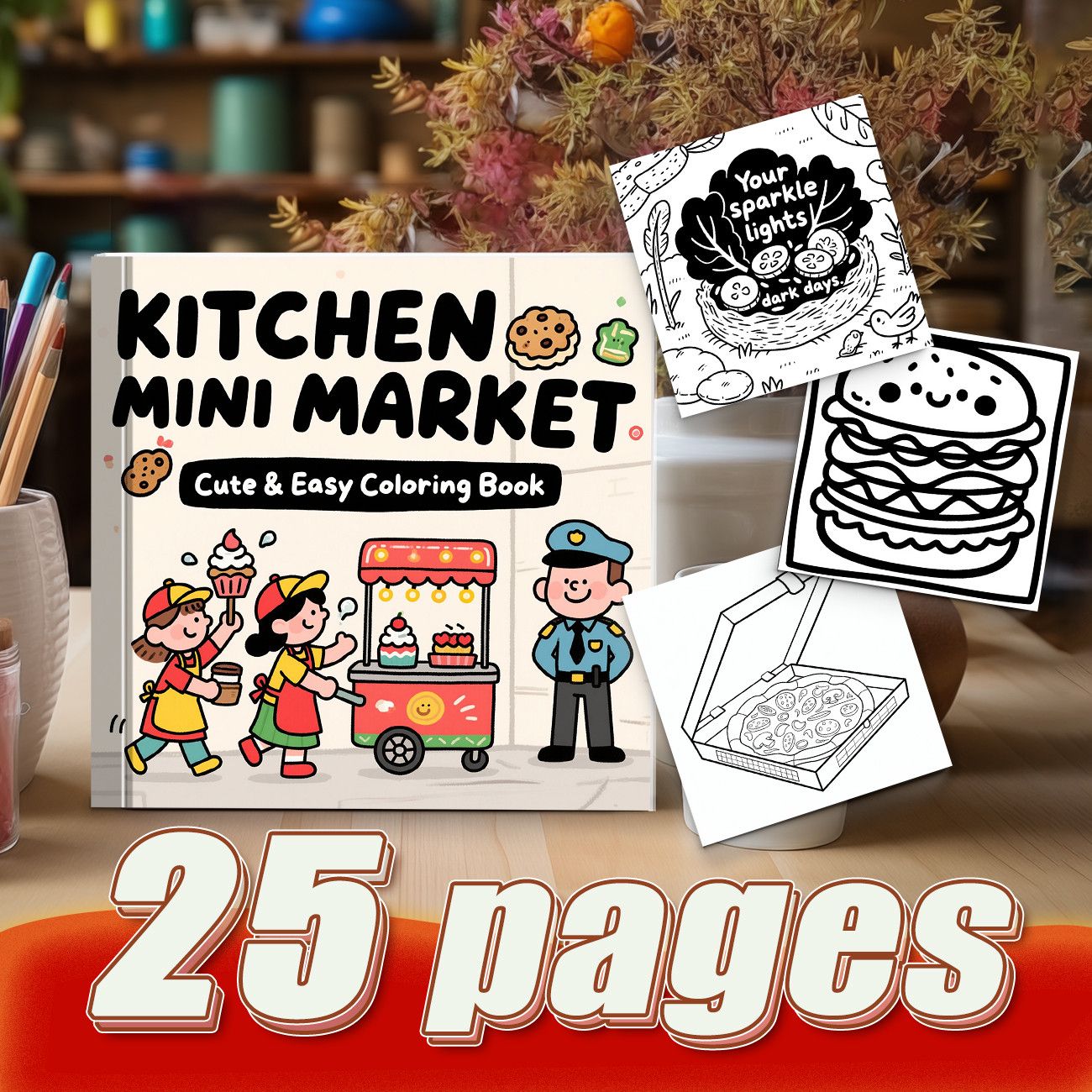 キッチンミニマーケット かわいくて簡単な塗り絵 ストリートフ - Food Snacks Coloring Book のレビューと価格